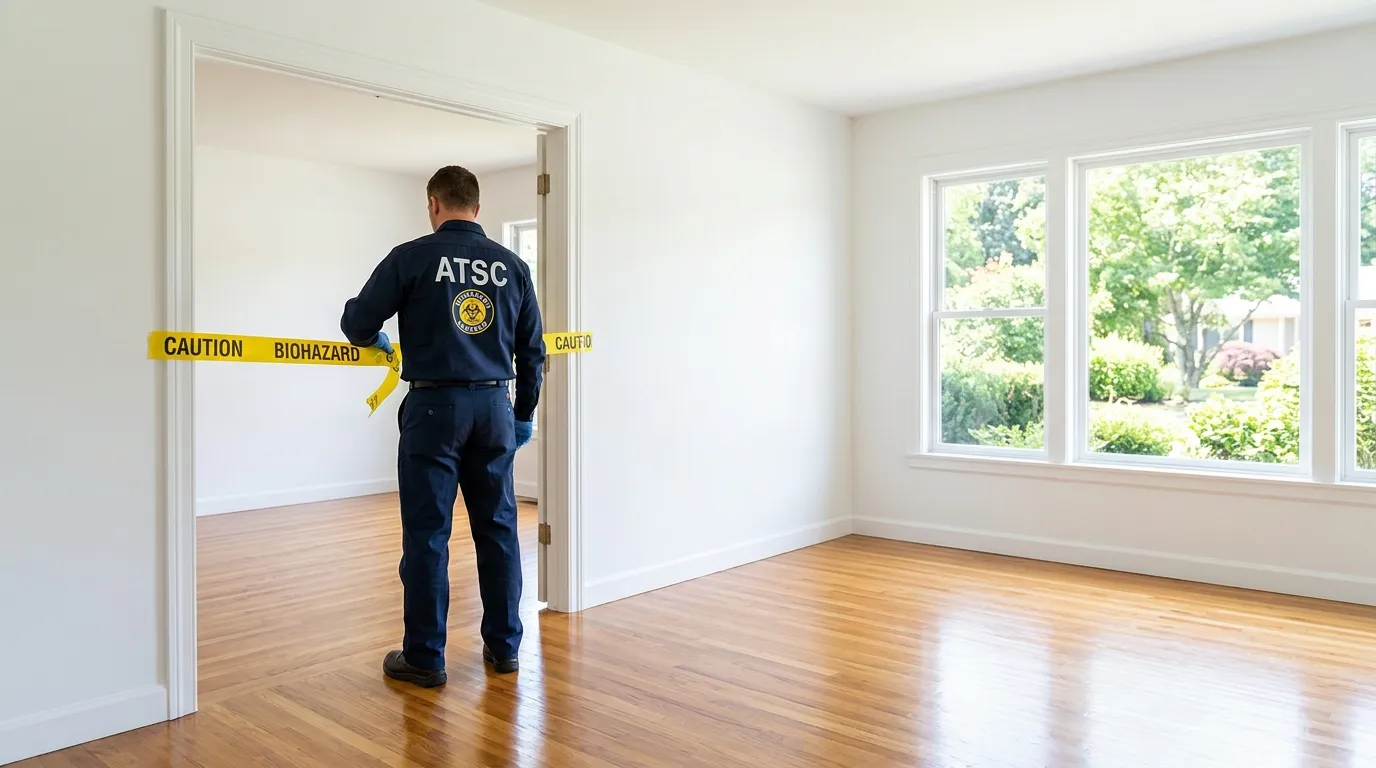 Certified biohazard cleanup crew performing Crime Scene Cleanup in Leicester